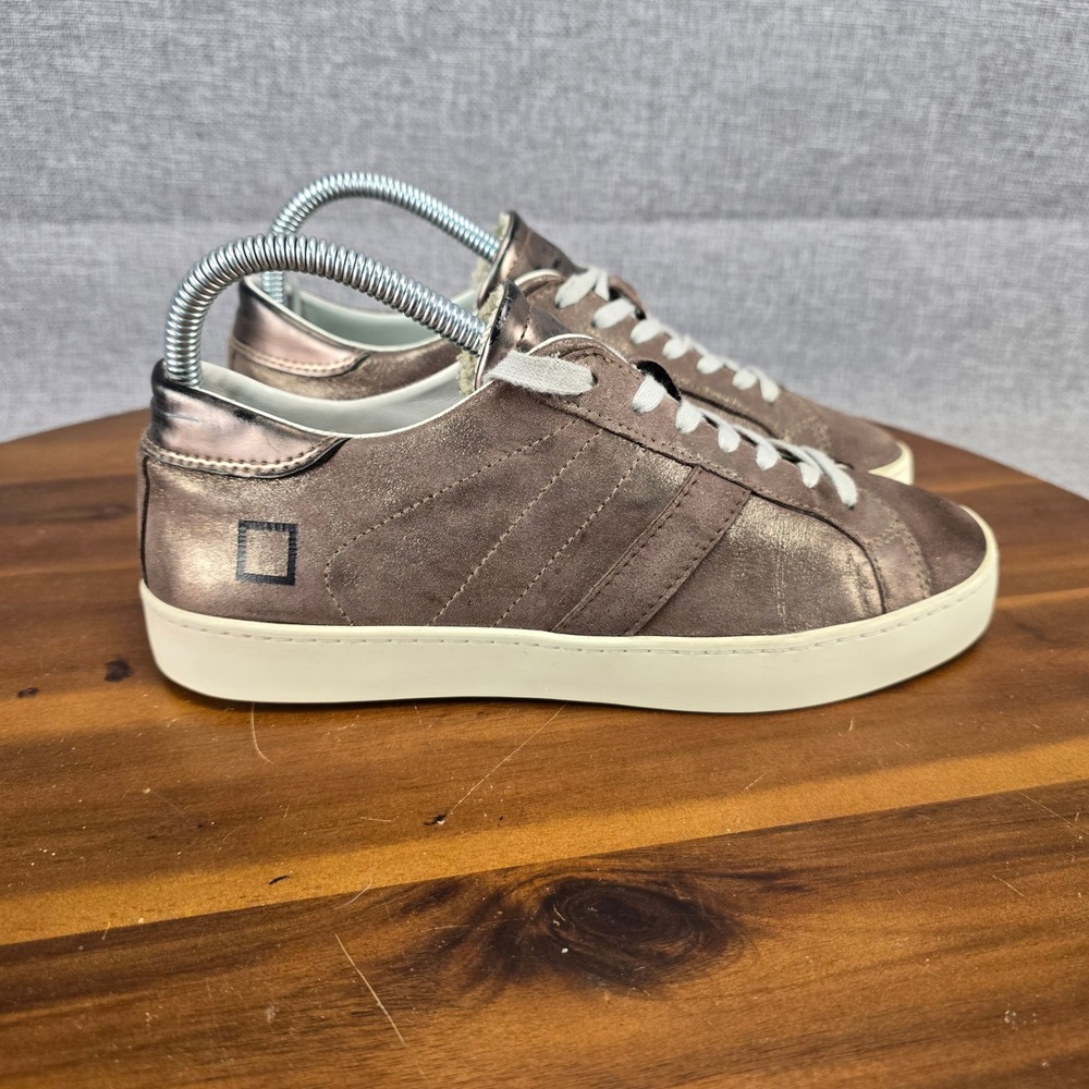 D.A.T.E. Hill Low Bronze Metallic Suede Sneakers Womens Size 6.5 EU 37 Italy